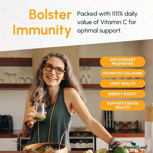 ForestLeaf Liposomal Vitamin C 1400mg Capsules | High Dose Vitamin C Liposomal Supplement w Coconut Oil Fatty Acids | Fast Absorption | Immune Support, Antioxidant, Collagen Production | 120 Vegan Cap in Saudi Arabia