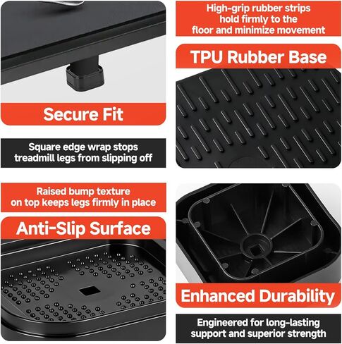 4-Pack Treadmill Incline Riser Blocks, Stackable Treadmill Riser Incline Blocks, Adjustable Height Block for Leveling and Uphill Workout, Non-Slip Durable Support Blocks, for Home and Gym in Kuwait