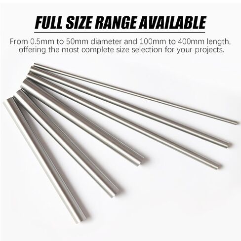 قضيب فولاذي عالي السرعة 3/16 بوصة × 7.8 بوصة قضيب فولاذي مستدير دقيق للأرض، مجموعة كاملة من أحجام أدوات HSS الفولاذية للاستخدام بنفسك، وأعمال المعادن، وترس العمود، والمخرطة، والطحن، وأدوات القطع (10 قطع) in Kuwait