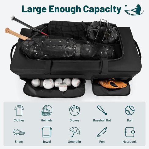 ANILD Baseball Duffle Equipment Bag, Extra Large Catchers Gear Duffle Bag, Gym Sports Equipment Duffle Bag, Perfect for Baseball & Fastpitch Softball in Kuwait