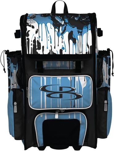 Boombah Superpack Hybrid Rolling Bat Bag - Wheeled & Backpack Version - Graffiti Drip - Multiple Color Options in Saudi Arabia