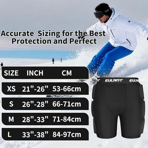 EULANT 3D Protection Hip Butt Pads Protective Padded Shorts Crash Pad Impact Gear for Skiing Skating Snowboarding in Kuwait