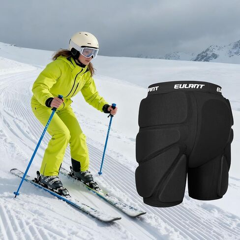 EULANT 3D Protection Hip Butt Pads Protective Padded Shorts Crash Pad Impact Gear for Skiing Skating Snowboarding in Kuwait