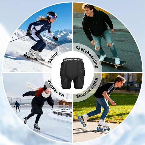EULANT 3D Protection Hip Butt Pads Protective Padded Shorts Crash Pad Impact Gear for Skiing Skating Snowboarding in Kuwait