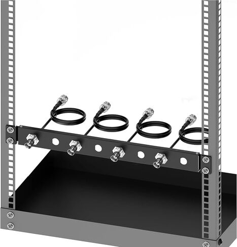 BNC Antenna Relocation Kit, 19" Rack Mount Antenna Extender – 1U Hinged Front Panel with 4x24 BNC Cables for Shure/Sennheiser, Front Mount Antenna Rack Kit in Kuwait