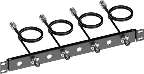 BNC Antenna Relocation Kit, 19" Rack Mount Antenna Extender – 1U Hinged Front Panel with 4x24 BNC Cables for Shure/Sennheiser, Front Mount Antenna Rack Kit in Kuwait