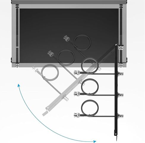 BNC Antenna Relocation Kit, 19" Rack Mount Antenna Extender – 1U Hinged Front Panel with 4x24 BNC Cables for Shure/Sennheiser, Front Mount Antenna Rack Kit in Kuwait