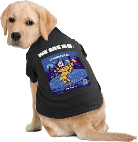 Littlearth Pet T-Shirt City Edition – Official FIFA 2026 Pet Apparel, 11 Host City Graphics, Black, XS–XL in Saudi Arabia