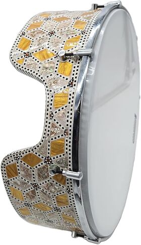 The 16'' Gawharet El Fan Professional Mother Of Pearl Bandir Dof With advanced Tuning Lugs/Daf (DOFS13) in Kuwait