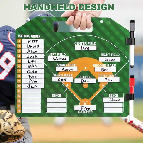 لوح تكتيكي لمدرب البيسبول المغناطيسي - تشكيلة المسح الجاف ولوحة تخطيط الإستراتيجية لتدريب البيسبول، تكتيكات مخبأة الألعاب، ملحقات تدريب البيسبول مع حقيبة تخزين in Kuwait