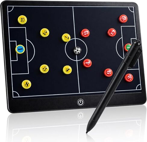 لوحة تدريب كرة القدم المغناطيسية Laelr مقاس 16 بوصة LCD لمدرب كرة القدم لوحة تكتيكية مع قلم ستايلس 27 مجموعة علامات مغناطيسية لمدرب كرة القدم للكتابة للتخطيط الاستراتيجي وهدايا مدرب التدريب in Kuwait