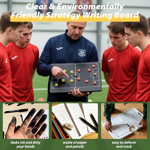 لوحة تدريب كرة القدم المغناطيسية Laelr مقاس 16 بوصة LCD لمدرب كرة القدم لوحة تكتيكية مع قلم ستايلس 27 مجموعة علامات مغناطيسية لمدرب كرة القدم للكتابة للتخطيط الاستراتيجي وهدايا مدرب التدريب in Kuwait