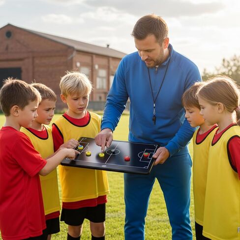 لوحة تدريب كرة القدم المغناطيسية Laelr مقاس 16 بوصة LCD لمدرب كرة القدم لوحة تكتيكية مع قلم ستايلس 27 مجموعة علامات مغناطيسية لمدرب كرة القدم للكتابة للتخطيط الاستراتيجي وهدايا مدرب التدريب in Kuwait