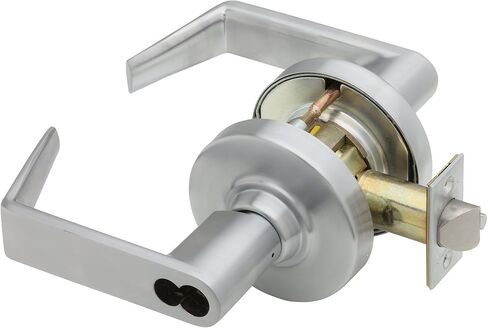 SCHLAGE ND80JD RHO 626 (FSIC) سلسلة ND قفل أسطواني من الدرجة 1، وظيفة غرفة التخزين، قلب كامل الحجم قابل للتبديل، تصميم رودس، لمسة نهائية من الكروم الساتان in Saudi Arabia