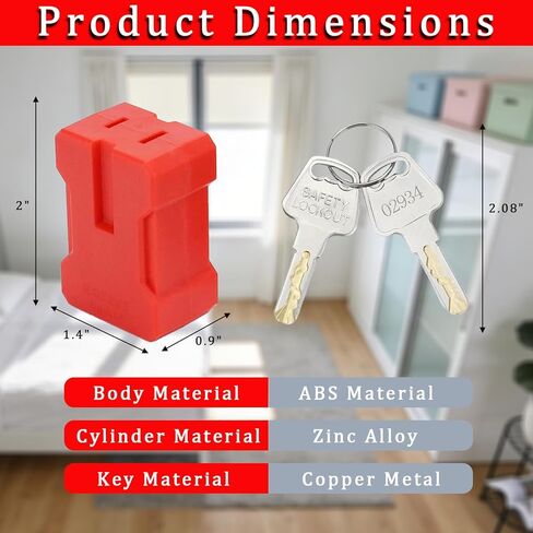 جهاز قفل قابس السلك الكهربائي للسلك الكهربائي، 2 حزمة قفل أمان لقفل المكونات مع مقابس 2 دبوس و3 دبابيس، يأتي مع مفتاحين خدمة فصل الطاقة in Kuwait