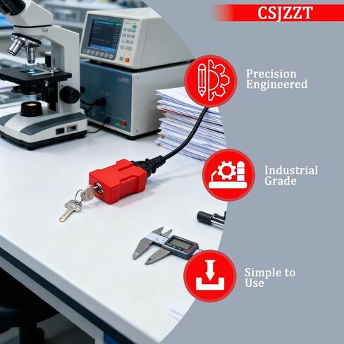 جهاز قفل قابس السلك الكهربائي للسلك الكهربائي، 2 حزمة قفل أمان لقفل المكونات مع مقابس 2 دبوس و3 دبابيس، يأتي مع مفتاحين خدمة فصل الطاقة in Kuwait