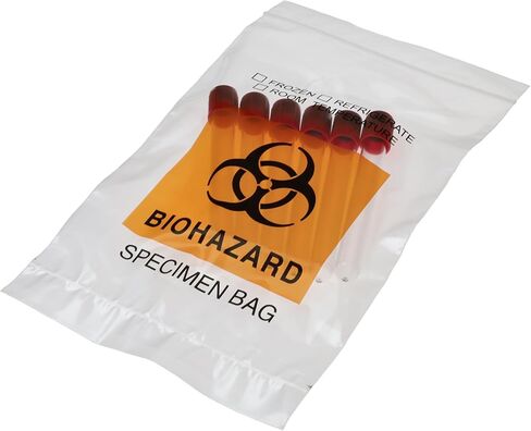 200 Count 6"x9" Biohazard Specimen Bags, Plastic Transport Zip Bags with Outside Pocket for Lab Use in Saudi Arabia