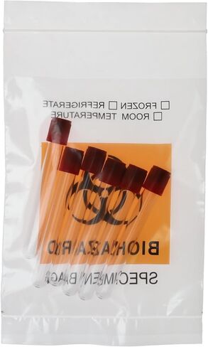 200 Count 6"x9" Biohazard Specimen Bags, Plastic Transport Zip Bags with Outside Pocket for Lab Use in Saudi Arabia