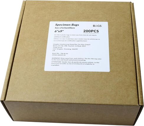 200 Count 6"x9" Biohazard Specimen Bags, Plastic Transport Zip Bags with Outside Pocket for Lab Use in Saudi Arabia