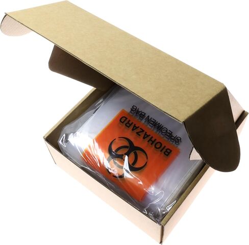 200 Count 6"x9" Biohazard Specimen Bags, Plastic Transport Zip Bags with Outside Pocket for Lab Use in Saudi Arabia