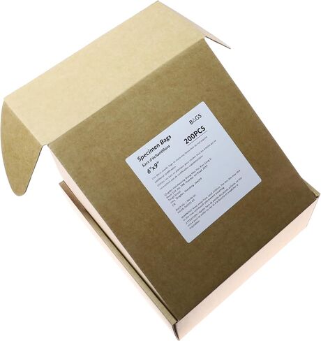 200 Count 6"x9" Biohazard Specimen Bags, Plastic Transport Zip Bags with Outside Pocket for Lab Use in Saudi Arabia