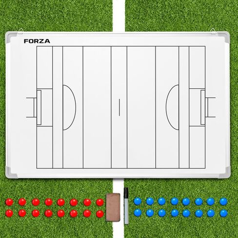 FORZA 35in x 24in Double-Sided Sports Coaching Whiteboard | 13 Sport Options - Dry Erase Board Equipped with Magnetic Markers, Pen & Eraser (Soccer, Without Carry Bag) in Saudi Arabia