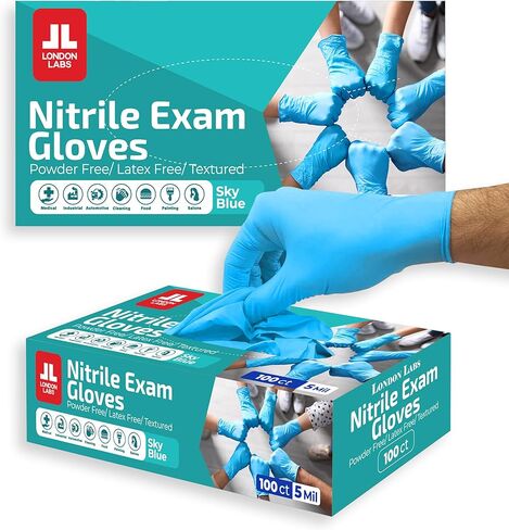 Cobalt Blue 5 Mil Nitrile Exam Gloves Disposable Latex Free | Medical Rubber Gloves for Doctors, EMT, First Aid Kit, Food Service & Cleaning | Bulk Case of (1000 CT) in Kuwait