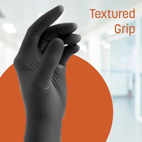 Caring Black Nitrile Exam Gloves, 100 Count, Powder Free and Without Natural Rubber Latex, Gloves for Cleaning, and Cooking in Kuwait
