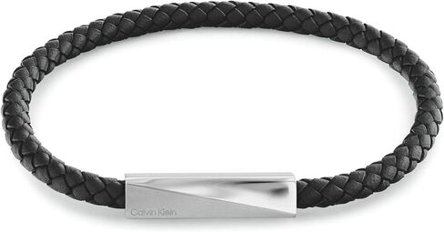 مجوهرات Calvin Klein للرجال - سوار Id Id Black Leather - الأناقة الحديثة - الأزياء المتميزة للارتداء اليومي - هدية له in Saudi Arabia