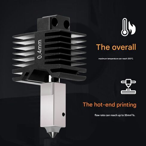 3D Printer extruder Kit,Bamboo Lab P1P, P1S Hotend Complete Kit for P1 Series, Full Assembly Hardened Steel Hot End with Fan, Thermistor, Ceramic Heater, 0.4mm Nozzle for Bambu Lab Accessories in Saudi Arabia