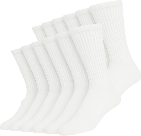 Womens Cotton Crew Socks -Durable Moisture Control Mens socks are 6 & 12 Pairs Pack in Kuwait