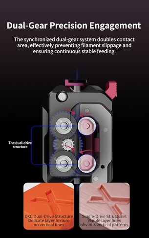 Creality x Phaetus DXC Extruder Helical Gears نظام محرك مزدوج تبريد مفتوح لـ Creality K1 SE/K1C/K1/K1 Max Smart Filament Break Detection Plug and Play ملحقات رأس الطارد للطابعة ثلاثية الأبعاد in Kuwait