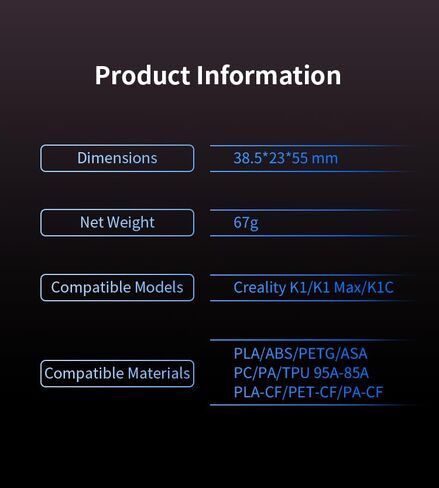 Creality x Phaetus DXC Extruder Helical Gears نظام محرك مزدوج تبريد مفتوح لـ Creality K1 SE/K1C/K1/K1 Max Smart Filament Break Detection Plug and Play ملحقات رأس الطارد للطابعة ثلاثية الأبعاد in Kuwait