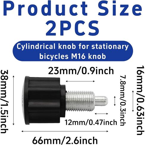 2PCS M16 Pop Pull Pin Knob, Fitness Pop-up Knob, M16 Adjustment Release Pull-up Spring Knobs for Exercise Bikes, Indoor Fitness Equipment & Training Machines, Universal Replacement Parts in Saudi Arabia