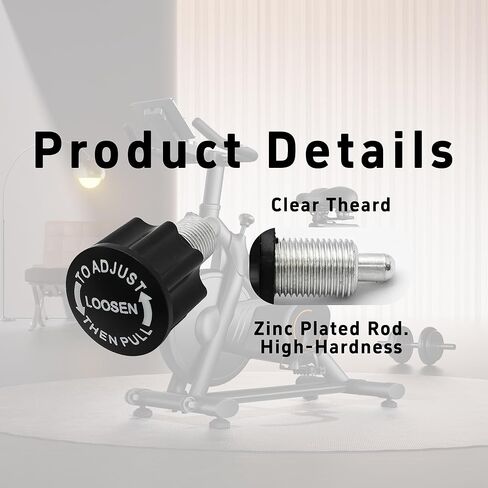 2PCS M16 Pop Pull Pin Knob, Fitness Pop-up Knob, M16 Adjustment Release Pull-up Spring Knobs for Exercise Bikes, Indoor Fitness Equipment & Training Machines, Universal Replacement Parts in Saudi Arabia