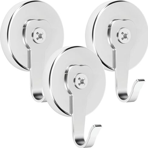 Neosmuk Magnetic Wreath Hanger,170 lb Heavy Duty Magnet Hook,Steel-Tube Base,No-Drill Door Wreath Hanger for Metal Doors/Walls, Cruise Cabin Door Hook,Silver,2 Pack in Saudi Arabia
