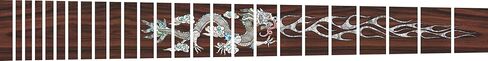 White Dragon - Sticker Decal Inlay Skinz -up to 24 Fret - Faux Rose Wood in Saudi Arabia