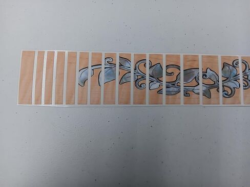 Pearl White - Sticker Decal Inlay Skinz -up to 24 Fret - Faux Flamed Maple Wood in Saudi Arabia