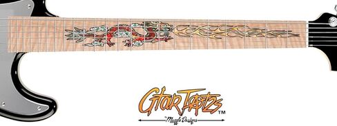 RED Dragon - Sticker Decal Inlay Skinz -up to 24 Fret - Faux Flamed Maple Wood in Saudi Arabia
