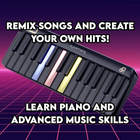 لوحة مفاتيح Kartier Piano MIDI، تتضمن أكثر من 1000 صوت/إعدادات مسبقة مشهورة، ومفاتيح إضاءة LED، واتصال بلوتوث وسلكي، وتطبيق IOS/Android وتطبيق سطح المكتب in Saudi Arabia