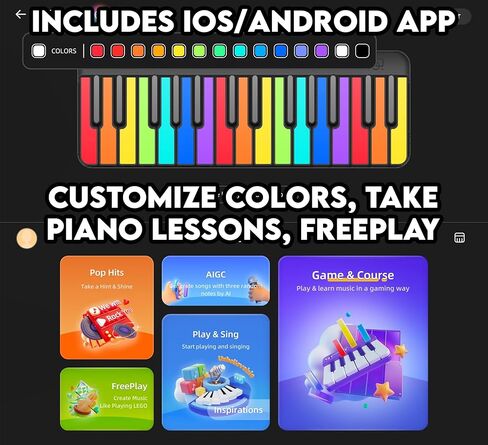 لوحة مفاتيح Kartier Piano MIDI، تتضمن أكثر من 1000 صوت/إعدادات مسبقة مشهورة، ومفاتيح إضاءة LED، واتصال بلوتوث وسلكي، وتطبيق IOS/Android وتطبيق سطح المكتب in Saudi Arabia
