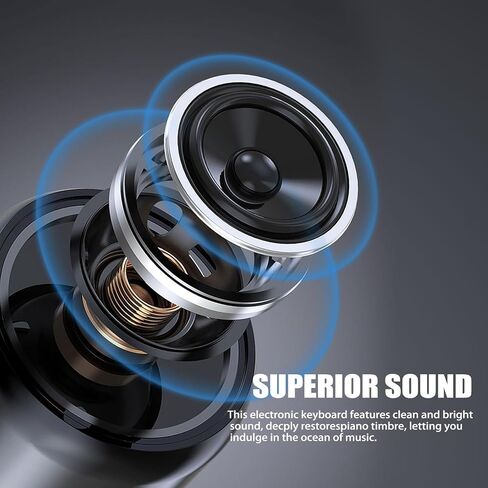 61 Key Keyboard Piano, Portable Electronic Keyboard Piano for Beginners with Speakers, Microphone, Sheet Music Stand, 100 Voices, 100 Rhythms, Digital Music Keyboard Built-In Speakers in Kuwait