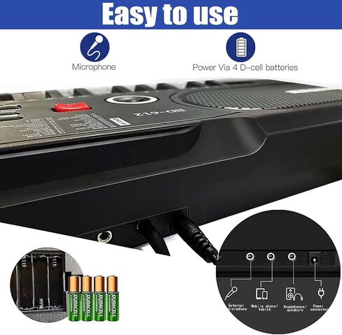 61 Key Keyboard Piano, Portable Electronic Keyboard Piano for Beginners with Speakers, Microphone, Sheet Music Stand, 100 Voices, 100 Rhythms, Digital Music Keyboard Built-In Speakers in Kuwait