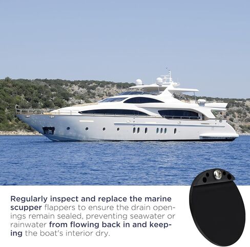 ETZ 4 Pack 1-1/2" Scupper Flapper Replacement Kit Boats Scupper Drain Valves Fit for TH Mar-ine FSRK-3-DP 2" Overboard Boat Scupper for Boats Stainless Steel and Plastic Boat Hull Flapper Repair Kit in Kuwait