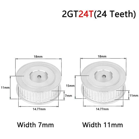 1Pcs 24 Teeth 2GT Timing Pulley GT2 24T Aluminum Alloy Synchronous Wheel for Belt Width 6mm 10mm Bore 4-10mm 3D Printer Parts(Bore 6.35mm,7mm (for Belt 6mm)) in Saudi Arabia