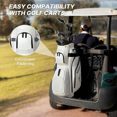 Golf Cart Bag 15 Way Organizer Divider Top Golf Club Bags Lightweight Golf Cart Bags for Men Women with Cooler, Magnetic Pocket and Rain Cover in Saudi Arabia