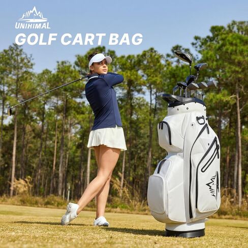 Golf Cart Bag 15 Way Organizer Divider Top Golf Club Bags Lightweight Golf Cart Bags for Men Women with Cooler, Magnetic Pocket and Rain Cover in Saudi Arabia