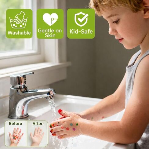 NewFamily DIY علامات نقطة قابلة للغسل للأطفال الصغار 1-3، 6 عبوات من فطر البنغو مع صفحات وملصقات نشاط PDF، طلاء نقطي خالٍ من الفوضى للأطفال in Saudi Arabia