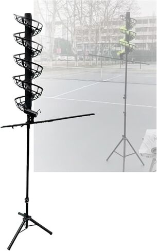 Adjustable Portable Tennis Ball Launcher - High Capacity Ball Machine for Kids & Beginners Training, Perfect for Outdoor Sports Practice,with Extra Track in Saudi Arabia