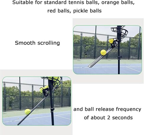 Adjustable Portable Tennis Ball Launcher - High Capacity Ball Machine for Kids & Beginners Training, Perfect for Outdoor Sports Practice,with Extra Track in Saudi Arabia